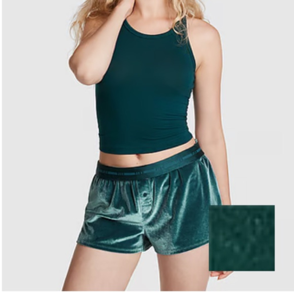VS Pink Velvet Boxy Sleep Shorts